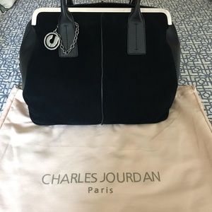 Charles Jourdan Large Black Suede Bag